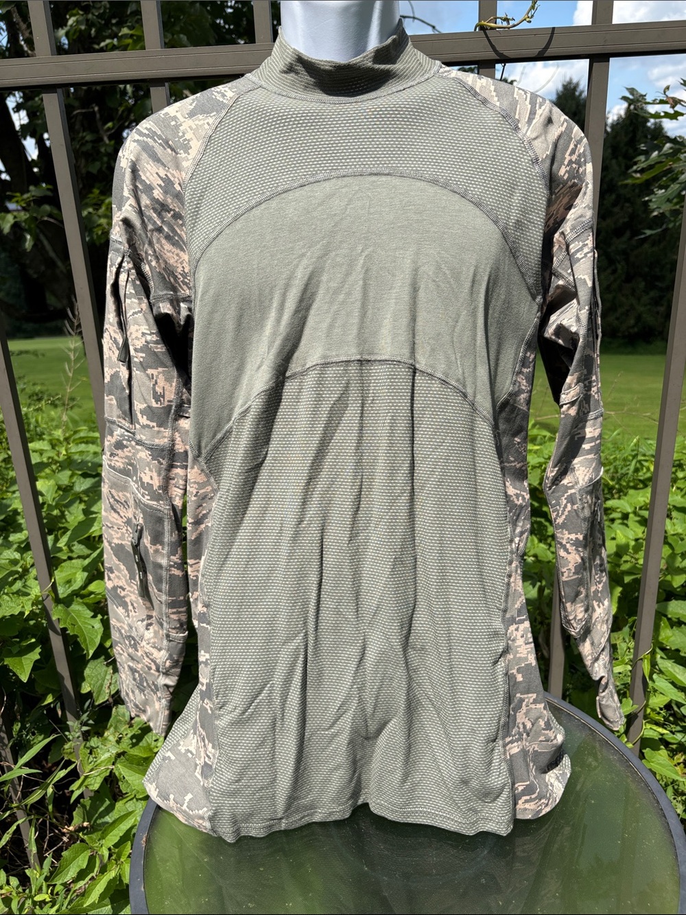 Military Massif Airman Battle Long Sleeve Flame Resistant Camouflage Shirt Sz XL
